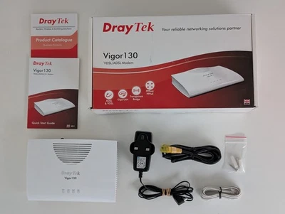 DrayTek Vigor 130 ADSL & VDSL2 (FTTC/BT Superfast Fibre) Ethernet Modem