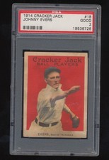 PSA 2   1914 Cracker Jack   Johnny Evers  # 18   HOF