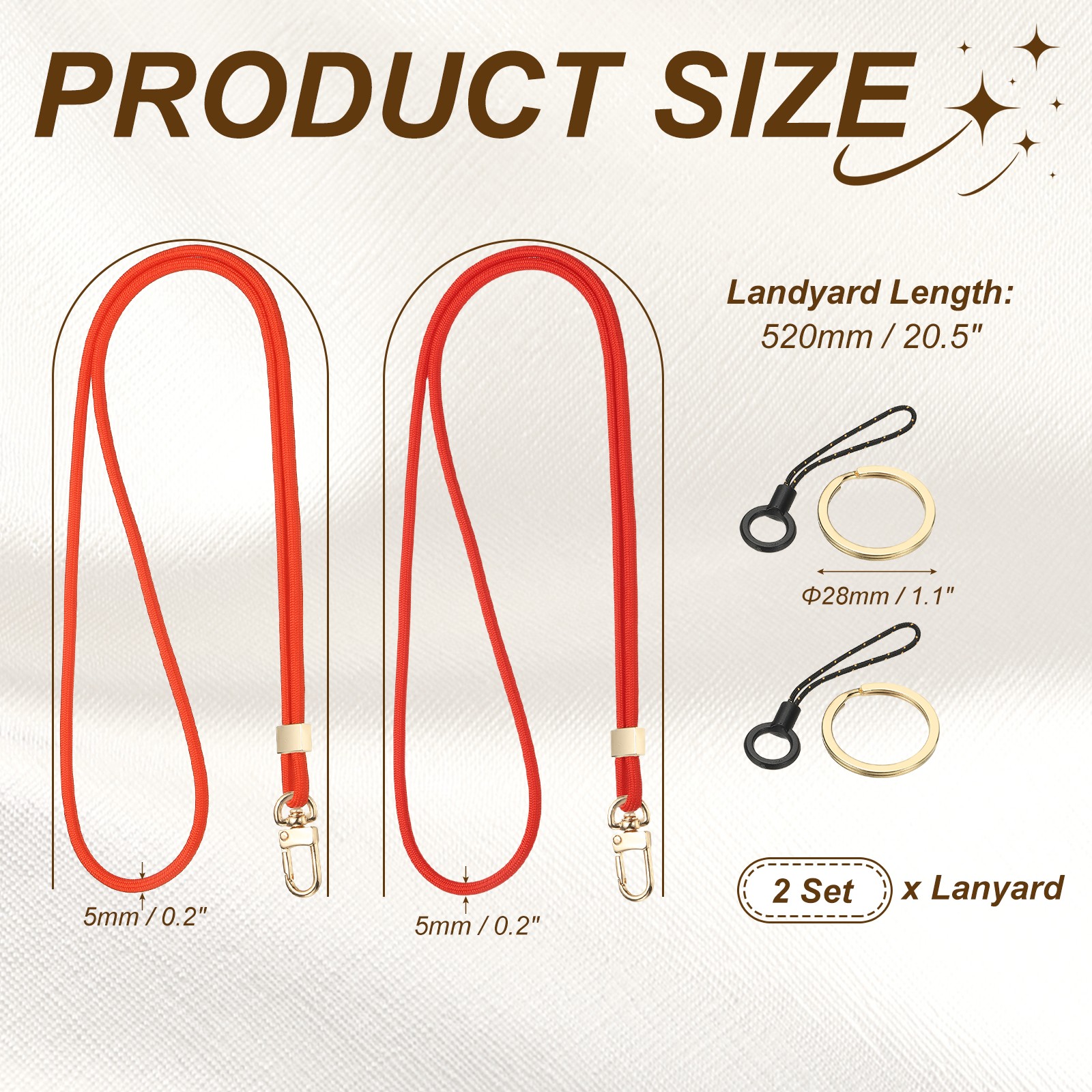 Lanyard, 2 Pack Teacher Lanyards for ID Badges, Red/Orange