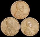 1942 P-D-S Lincoln Wheat Cent Trio WWII Copper Penny Set Full Mint Mark Lot
