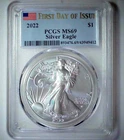 2022 1$ American Silver Eagle Dollar PCGS MS69 FS 1 oz 99% Silver 26uact0212-2