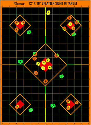 Sight in Splatter Paper Targets - Splash Effect of Multiple Colors - 12X18 Inch