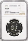 1955 PROOF FRANKLIN HALF DOLLAR, MINOR DDO, DOUBLE DIE OBVERSE, 50C NGC, PF 67