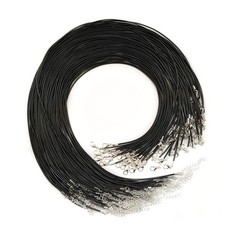Looconi 20pcs 22 Inches Black Waxed Necklace Cord with Clasp Bulk for Bracele...