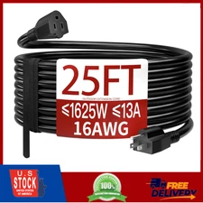 16/3 25 FT Outdoor Extension Cord Waterproof, Weatherproof & Flame Retardant