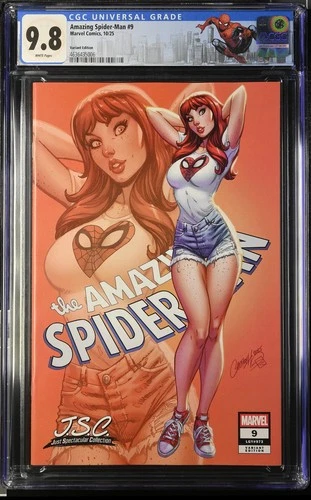 AMAZING SPIDER-MAN 9 CGC 9.8 J. SCOTT CAMPBELL VARIANT CUSTOM LABEL WHITE PAGES