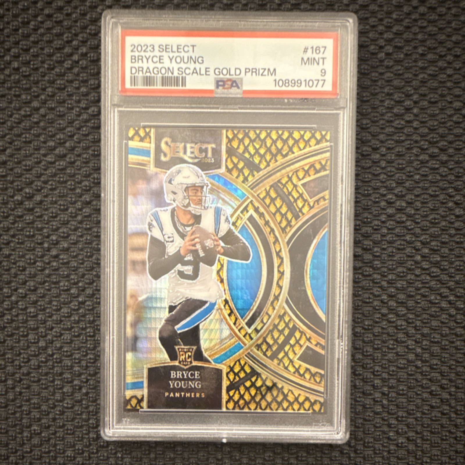 2023 Panini Select Bryce Young Rookie Gold Dragon Scale Prizm 9/10 #167 Panthers