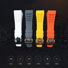 Silicone Watch Band Screw Style Rubber Strap 25mm for Richard Miller RM35-03