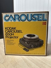 Kodak Carousel 650H Slide Projector w/Remote, in Box Tested Working With Extras