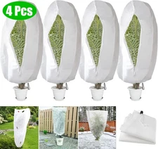 4x Plant Covers Freeze Protection Winter Shrub Cover Tree Frost Drawstring Bags