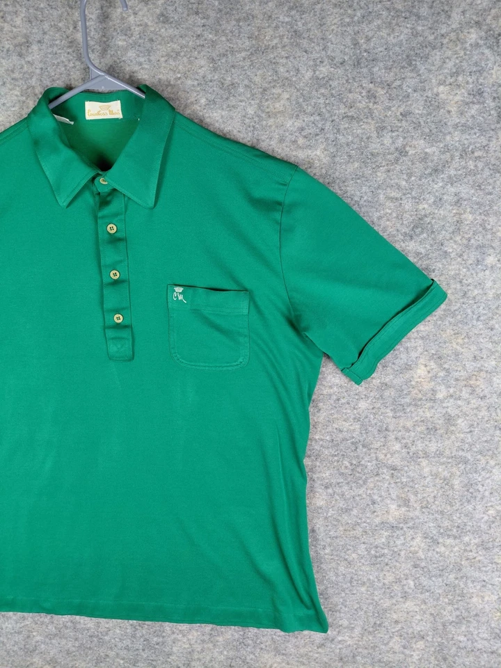 Vintage 70s Countess Mara Shirt Mens XL Green 1970s FADED AREAS 23x28 - Image 3 of 4