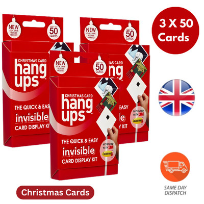 3 x 50 Aufhänger Weihnachten Display Kit nicht markierend 3M Kommandostreifen Kartenaufhängen