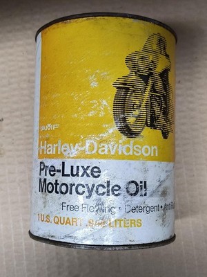 Harley Davidson Motor Oil Full Quart Can Vintage Pre-Lux Motorcycle Oil