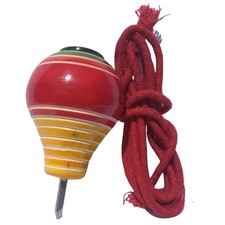 Traditional Wooden Spinning Tops/bambaram with String/Multi Color  Pack of 01