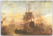 H.M.S. Victory off Isle of Wight 1805 Carmichael Art Postcard