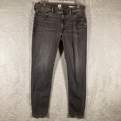 Edwin Pixie 9'' Mid Rise Skinny Jeans Womens 31 Faded Black T400 Stretch Designer