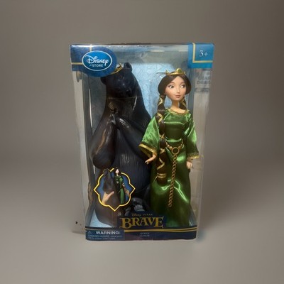 Rare Pixar Disney Store Brave Queen Elinor Transforming Bear Doll Set NIB 2011
