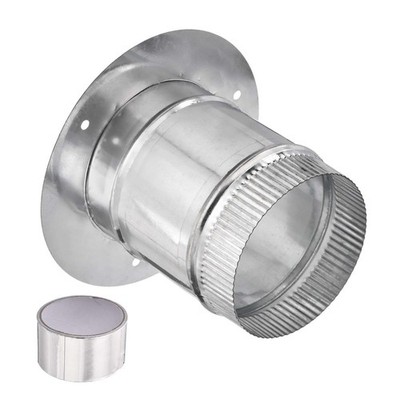 Duct Connector Flange 5'' Galvanized Steel Round Crimp Pipe Flange with Tape