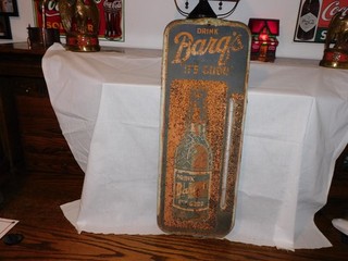 BARQ'S SODA THERMOMETER SIGN WORKS! (26" x 10") OLD BARN FIND!!