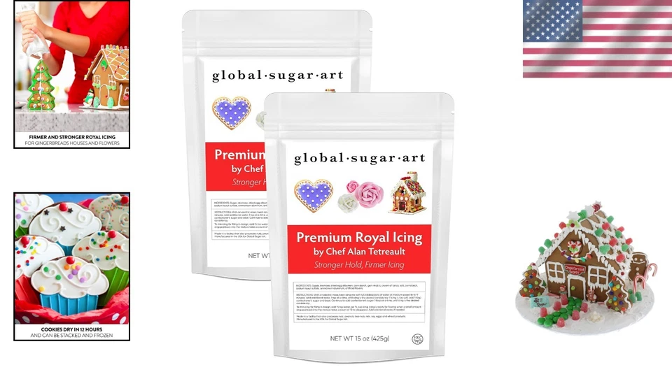 Chef Alan Tetreault Royal Icing Mix - Blanco - Fácil mezcla para galletas Foto 2 de 4