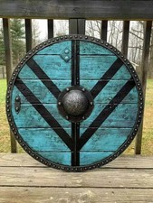 24" Viking Round Shield Battle-Ready Heavy Wooden Handmade Shield Gift
