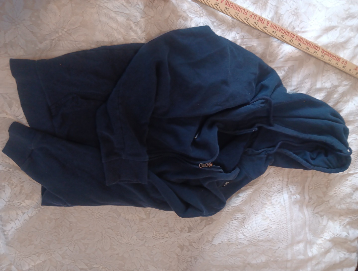 Under Armour Men Loose Fit Navy Blue Full Zip Hoodie Fleece Size XL Fleece lined thumbnail 11