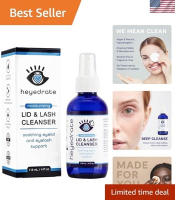 Lid and Lash Cleanser   4oz Glass Bottle   Pure Hypochlorous Acid Spray for S...