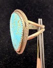Giant Vintage Old Pawn Native American Sterling Number 8 Turquoise Ring Size 9.5 — photo 4
