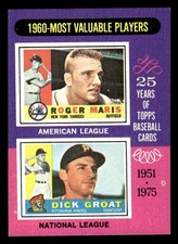 1975 Topps Baseball 1960 MVPs (Roger Maris / Dick Groat) #198 EX/MT