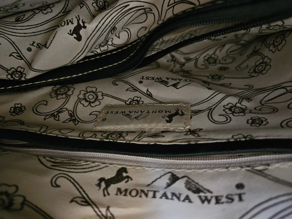 MONTANA WEST Black Studded Leather Conceal Carry Shoulder Handbag Purse Bag  - Image 4 of 4