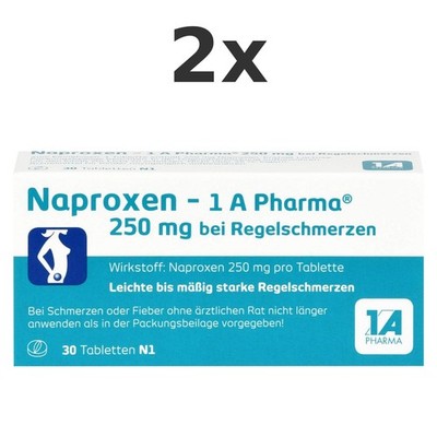2x Naproxen-1a Pharma 250 mg B.regelschmerzen Tabl. Set 30 St - PZN 9245022