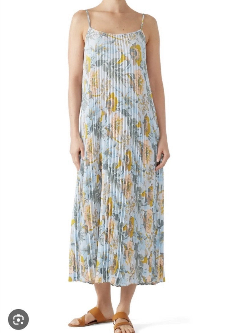 vince pleated maxi dress Vince Pomegranate Pleated Maxi Dress