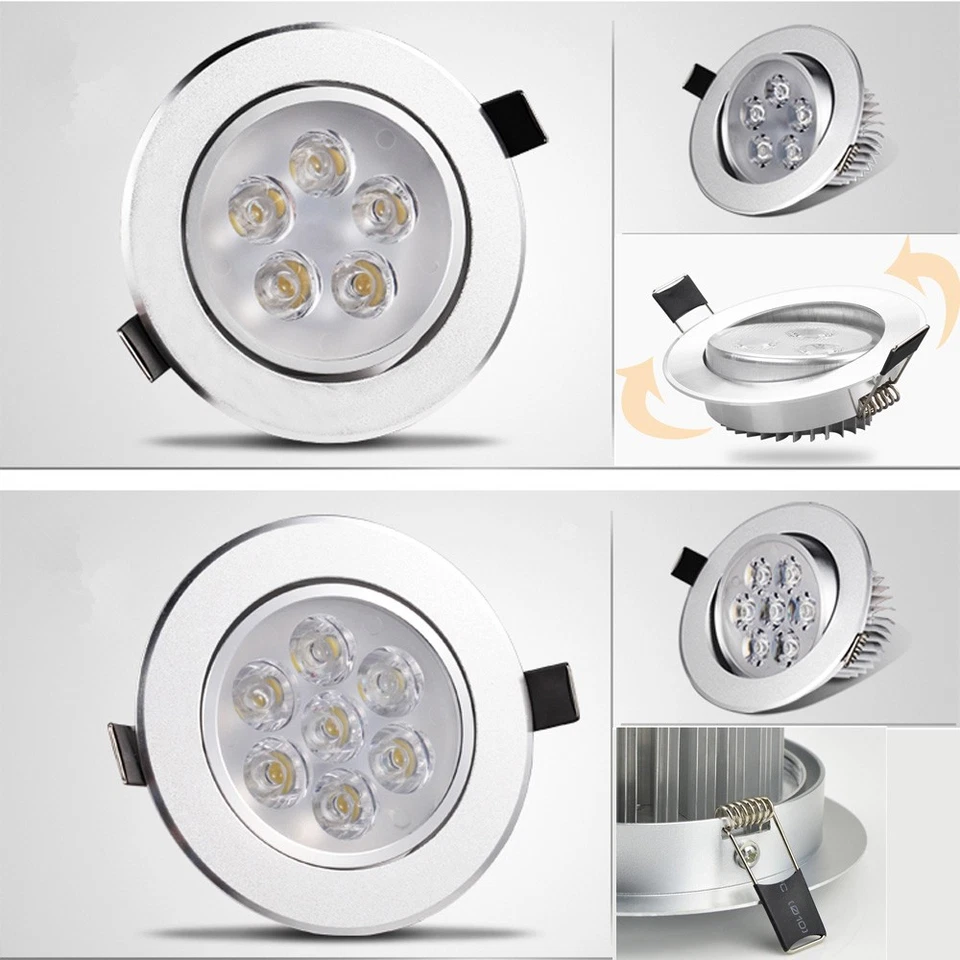 Dimmable Recessed LED Ceiling Downlight Spot Light Lamp 110V-240V Round 9/15/27W - Image 2 of 4