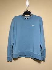 Nike Women's Sportswear Crew Neck Sweatshirt Blue/White, Size Large