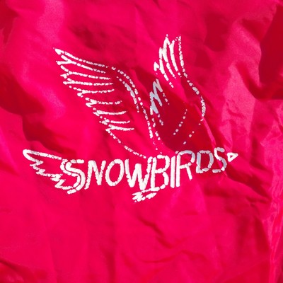 Snowbirds Snowmobile Club Red Nylon Jackets For Display Retro Vintage Pair Of