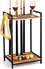 Pool Stick Holder - Freestanding Pool Cue Holder Floor Stand Wooden Cue Stick Ho