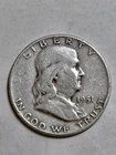 1951 D Benjamin Franklin Half Dollar Coin 90% Silver