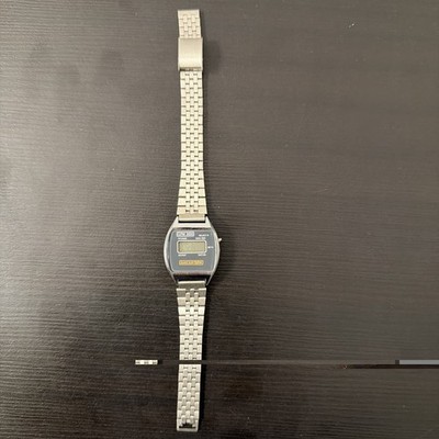 Vintage GPM 200 LCD Digital Quartz Herrenarmbanduhr Edelstahl Retro 70er