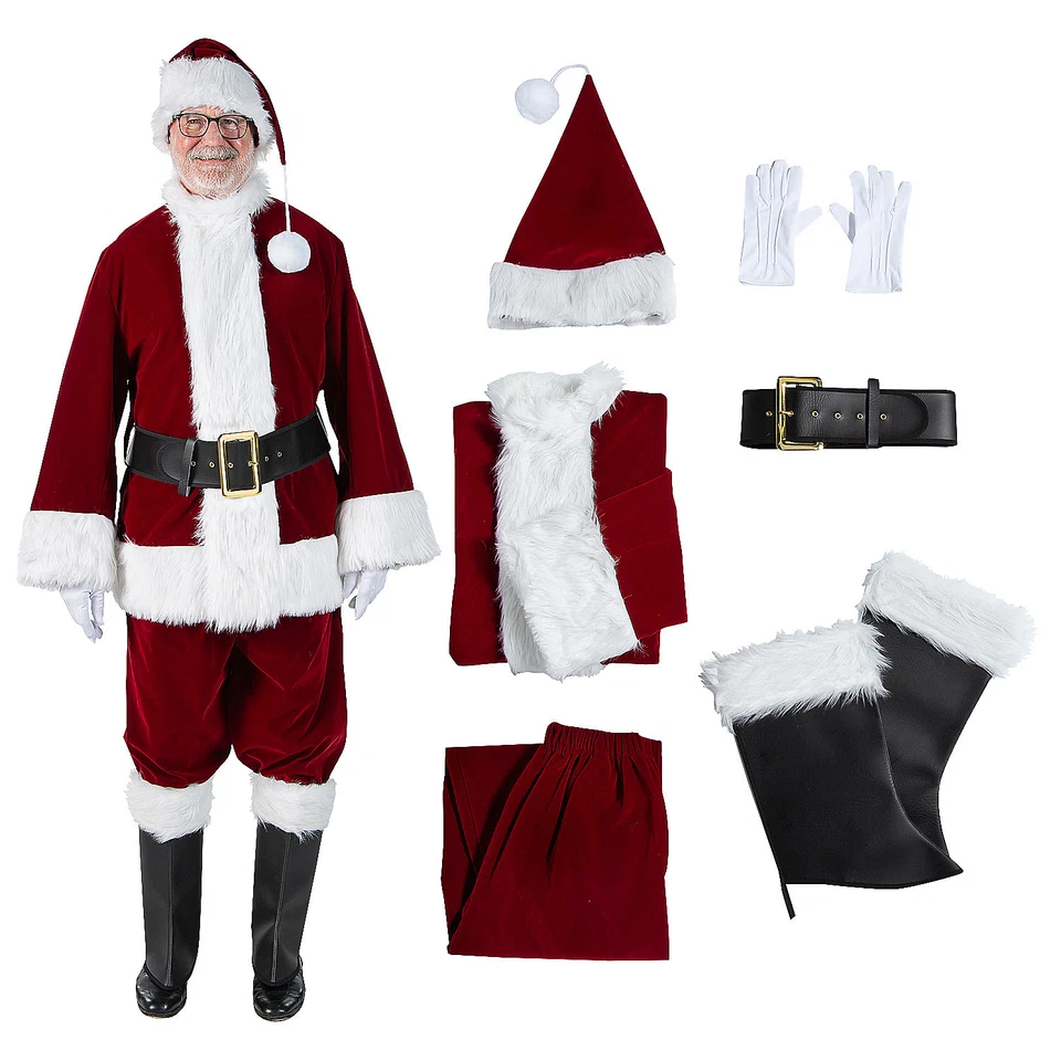 Burgundy Velvet Santa Suit - Xl - Halco - Image 3 of 3