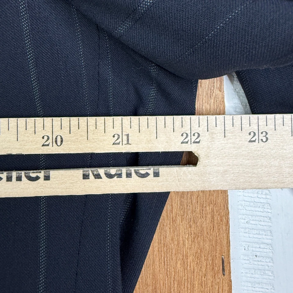 Giorgio Armani Suit Mens 42S Navy Blue Pinstripe 3 Button Wool Canvas Pant 32x29 - image 3 of 4