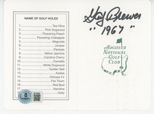 Gay Brewer signed Masters Scorecard 1967 Inscription PSA/DNA auto