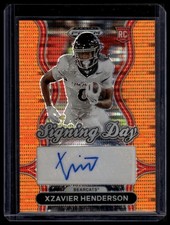 2025 Prizm Draft Picks- Signing Day Orange Pulsar /75- Xzavier Henderson #SD-XHN