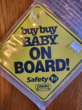 Safety 1st Buy Buy Baby on Board Suction Cup Yellow Sign - New
