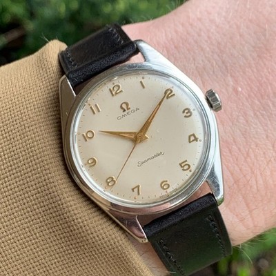 1958 Omega ''Seachero'' 2996 Arabic Numeral Dial Manual Wind Wristwatch