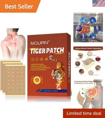 42PCS Tiger Patch, Chinese Tiger Back Heat Patches Ultra Strength for Muscle ...