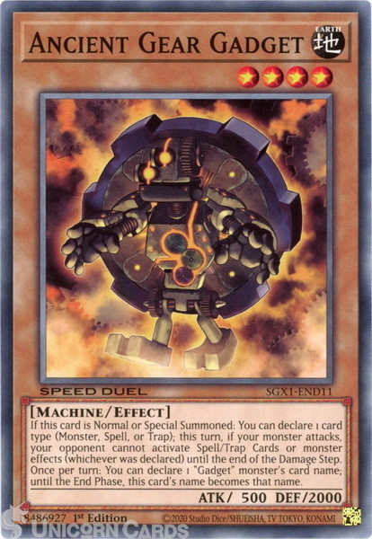 SGX1-END11 Ancient Gear Gadget Common 1st Edition Mint YuGiOh Card