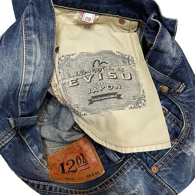 EVISU GENES ライトブルーストレートデニム EVISU Indigo Genes Japon Denim Short Jeans Blue Size W 29