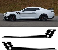 2x 68'' Black Hockey Car Truck SUV Side Door Fender Decal Stripes Vinly Stickers