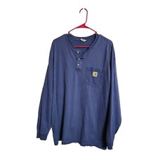Carhartt Shirt Men XL Blue Henley Rancher Regular Work Gorpcore Carpenter K128