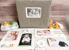 Neutral Baby Safari Photo Album, Premade Baby Scrapbook Album, Safari Baby Album